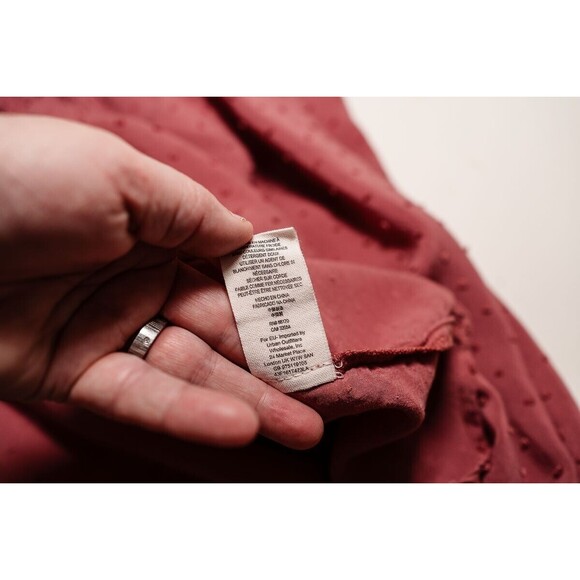 Free People Everyday Girl swiss dot longsleeves button down blouse M boho - Picture 8 of 8